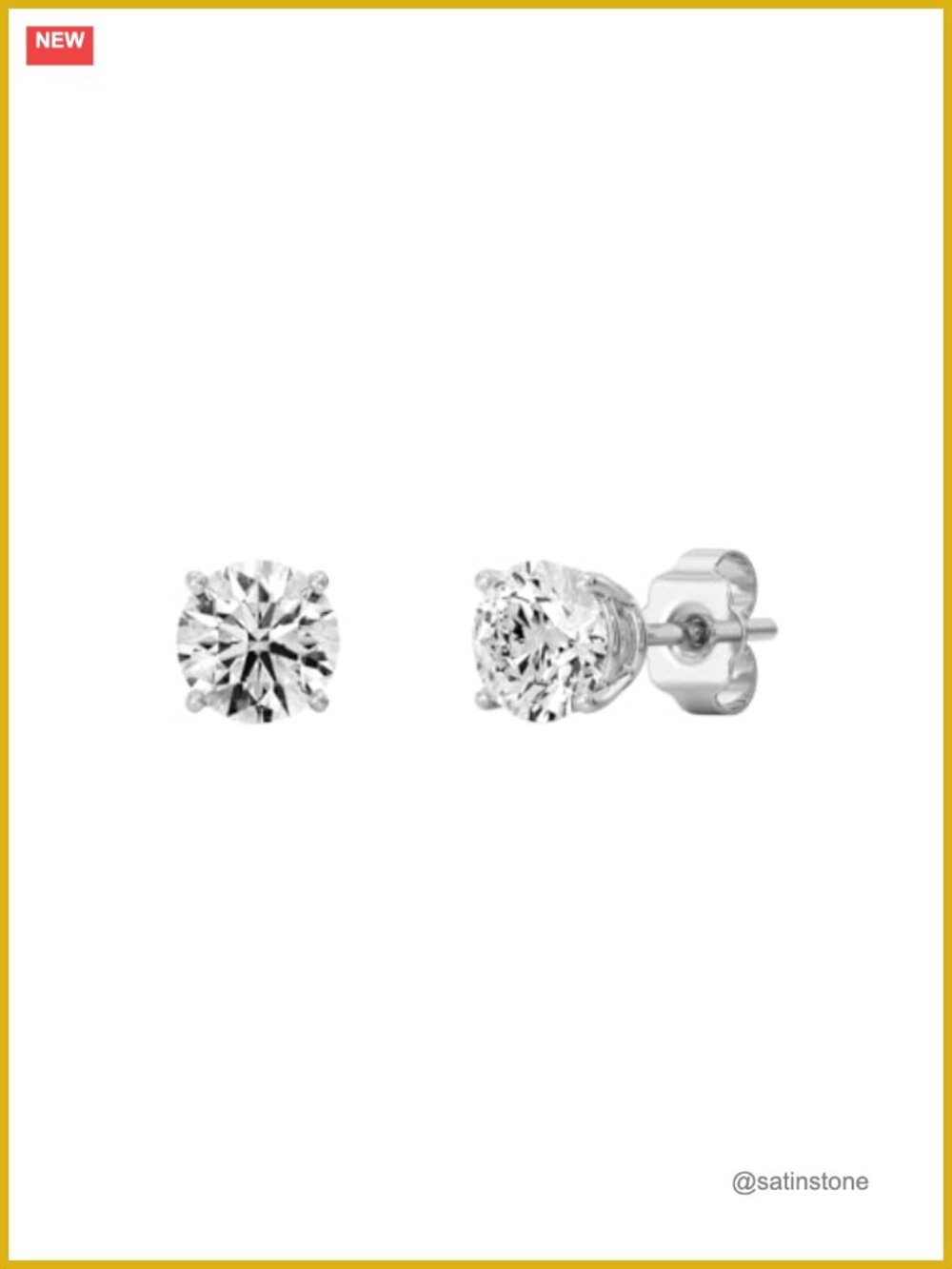 Lab-Grown Diamond Stud Earrings 925 Sterling Silver 1 1/2 ct tw SI1 F Round